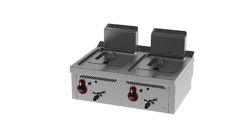 Friteuse à gaz professionnelle à poser - 8+8 L - Profondeur 600 - Réf FDG8L8L600S_0