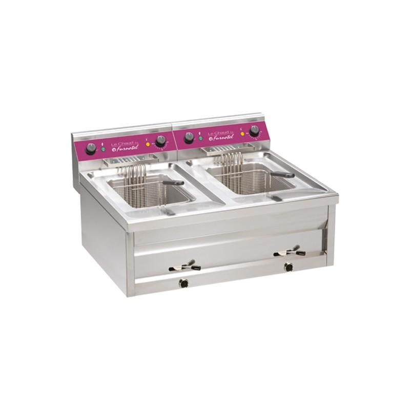 Friteuse sur table électrique 2 x 12 litres 2 bacs - PACFE212_0