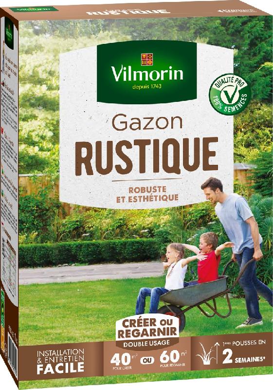 Gazon rustique Vilmorin 1 kg - couverture 40 m² - adapté à tous types de terrains_0