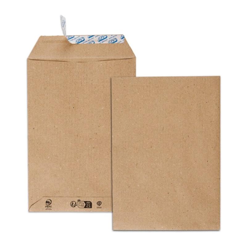 GPV Lot de 24 Paquet de 50+10 pochettes Green kraft brun 162x229/C5, 90 g/m², adhésives avec bande - 3250650005222_0