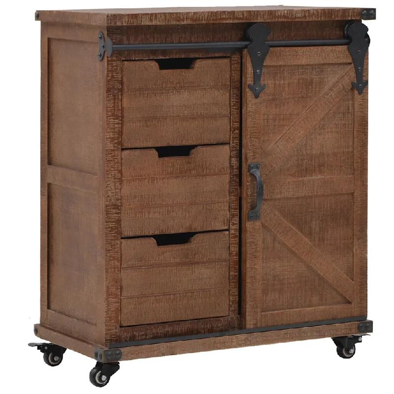 Helloshop26 - Armoire de rangement classique vintage buffet bas 64 x 33 x 75 cm en bois de sapin massif marron 02_0046299 - marron Bois manufacturé 3_0