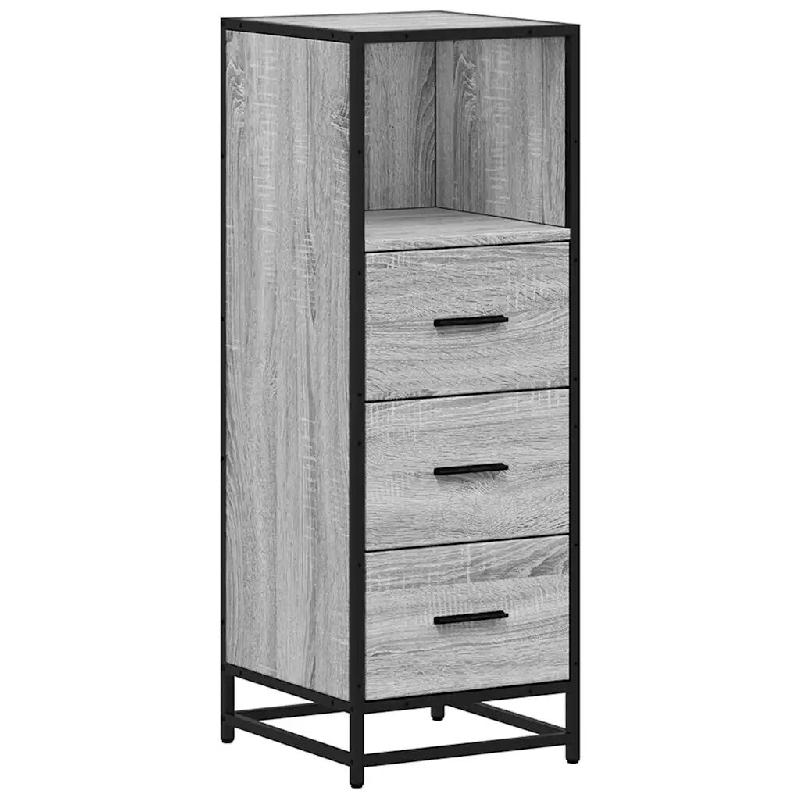 Helloshop26 - Armoire de salle de bain design industriel rangement 35 x 37,5 x 100 cm en bois d'ingénierie sonoma gris 02_0049645 - gris métal 30002_0