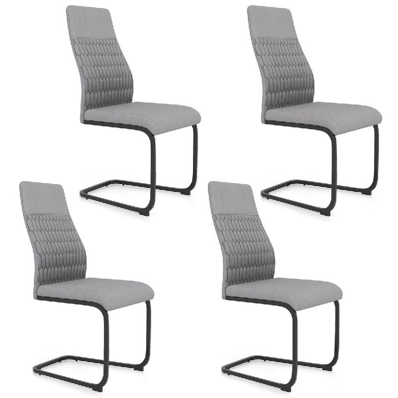 Helloshop26 - Lot de 4 chaises de salle à manger modernes 60 x 44 x 98 cm assise ergonomique design élégant en tissu gris 20_0012588 - gris métal_0