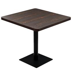 Helloshop26 - Table haute mange debout bar bistrot MDF et acier carré 80 x 80 cm frêne foncé marron 0902107 - 3002140040646_0