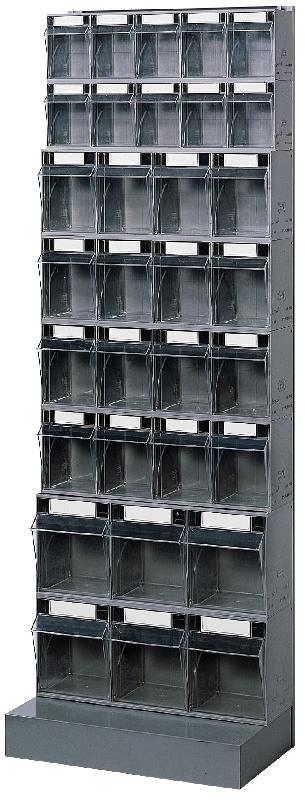 Kit bloc-tiroirs plastique Practicbox - 32 tiroirs avec cadre support et base en métal_0