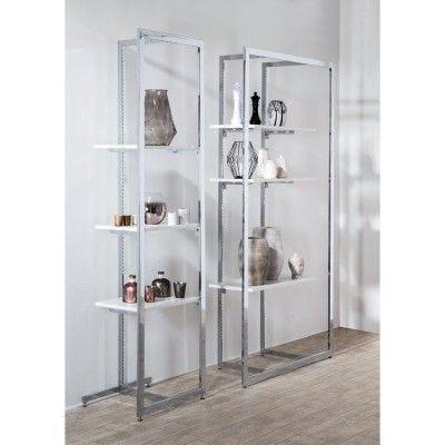 Kit Dali 2 structures chromées autoportantes avec étagères 68.7x240cm et 128x240cm_0