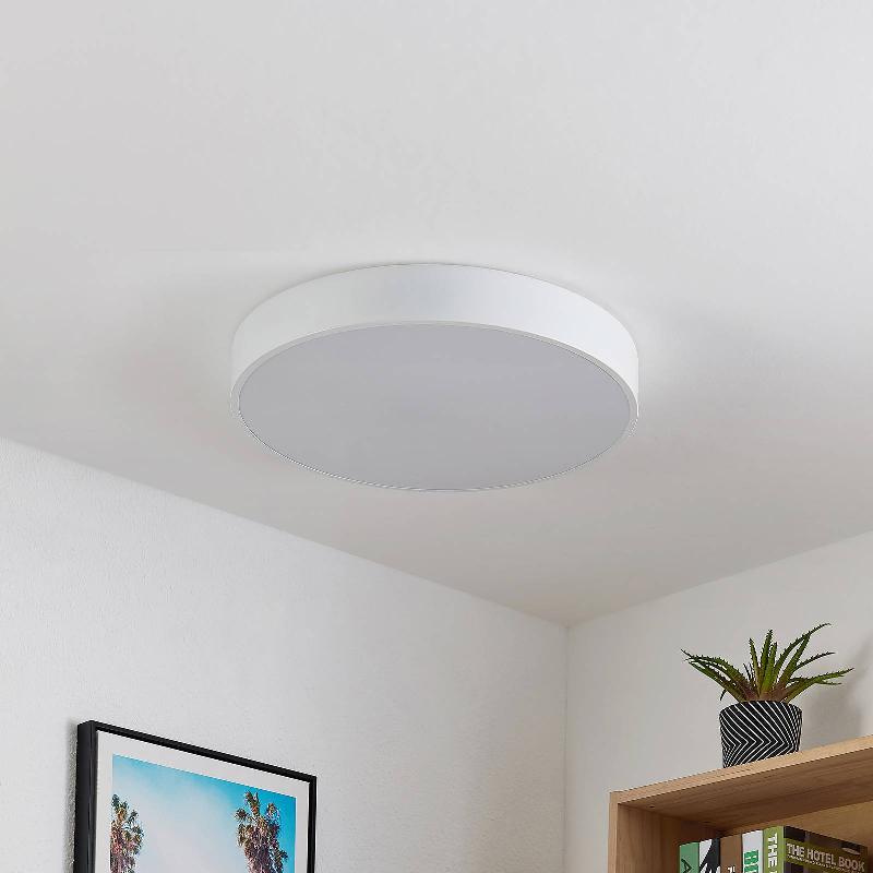 LINDBY PLAFONNIER LED SIMERA, Ø 50CM, BLANC, MÉTAL