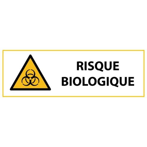LOT DE 2 - SIGNALÉTIQUE DE DANGER - PICTO RISQUE BIOLOGIQUE - W009 - ISO 7010 297 X 105 MM PVC 2 MM