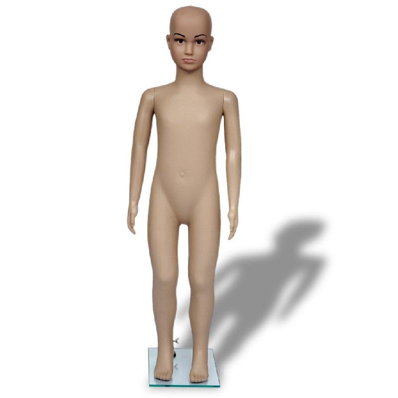 Mannequin buste de vitrine enfant - Lot de 5 pièces - Corps en PE écologique - Base en verre trempé - Hauteur 110 cm_0