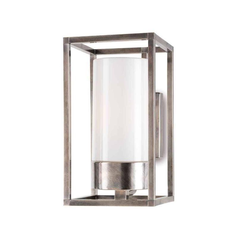MORETTI LUCE APPLIQUE D\'EXT. CUBIC³ 3364 NICKEL ANCIEN/OPALE