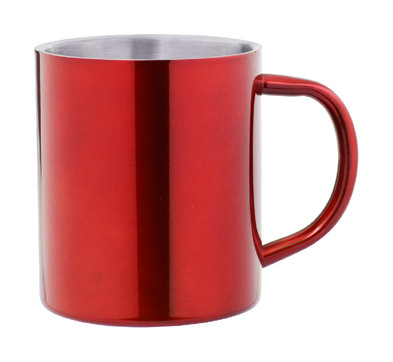 Mug en acier inoxydable - double parois - 300 ml - couleur rouge_0