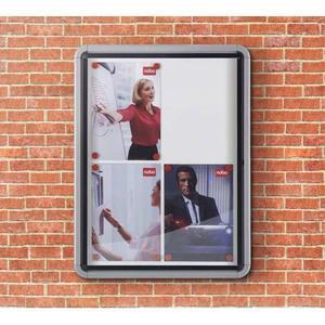 Nobo vitrine d'affichage extérieure magnétique premium plus, fermeture à clé, capacité 4 feuilles, a4_0