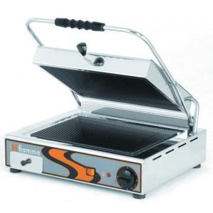 Grill Panini Professionnel Royal Catering - 1800 W, Plaques Fonte émaillée 50-300°C - Boîtier Inox, Collecteur Graisse - Pour Restaurant, Snack, événements - 7