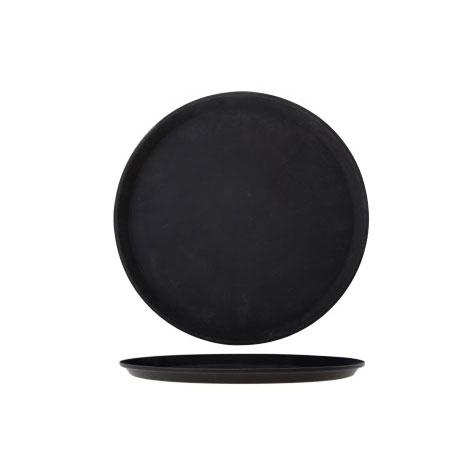 PLATEAU DE BAR ANTIDÉRAPANT ROND PLASTIQUE NOIR 35,5 CM - COSY & TRENDY - BAR