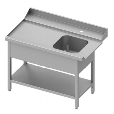 Plonge inox d'entrée avec étagère à gauche pour lave-vaisselle STALGAST - 1400x750x880 mm - soudée - 9310017140S_0