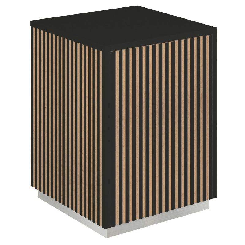 Podium 1 porte push-pull Vertigo T01 MDF naturel et noir 45x45x60cm_0