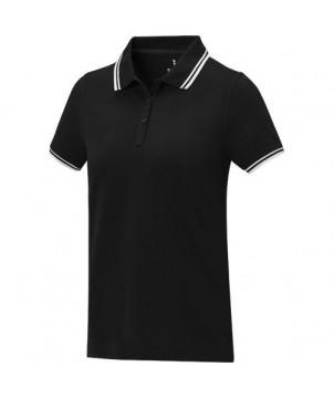 POLO AMARAGO TIPPING MANCHES COURTES FEMME NOIR - TEXTILES MODE PERSONNALISÉS