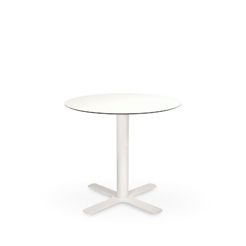 Resol garbar GOYA HPL Table Ronde Intérieure Ø70 Pied Blanc - Tableau Blanc - blanc multi-matériau 05431_0