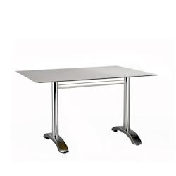 Resol GARBAR MAX Table Rectangulaire Intérieur, Extérieur 120x80 Pied Aluminium - Tableau Argent_0