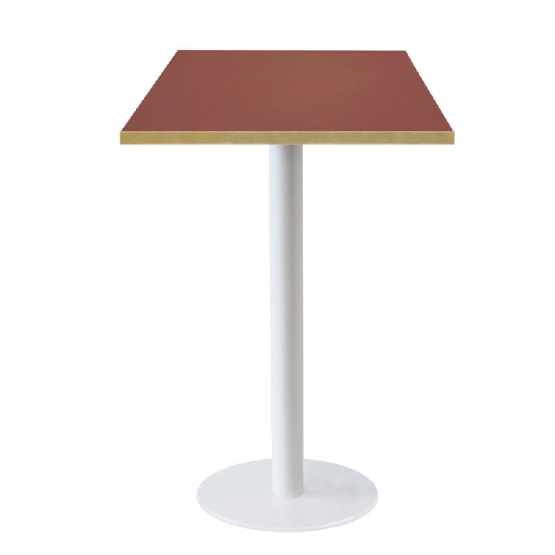 RestooTab - Mange-debout Rome blanc 60x60cm rosso jaipur fenix chants couleur laiton - rouge Bois manufacturé TB-ROMFF1-6060M-ROSS.J-LAI_0