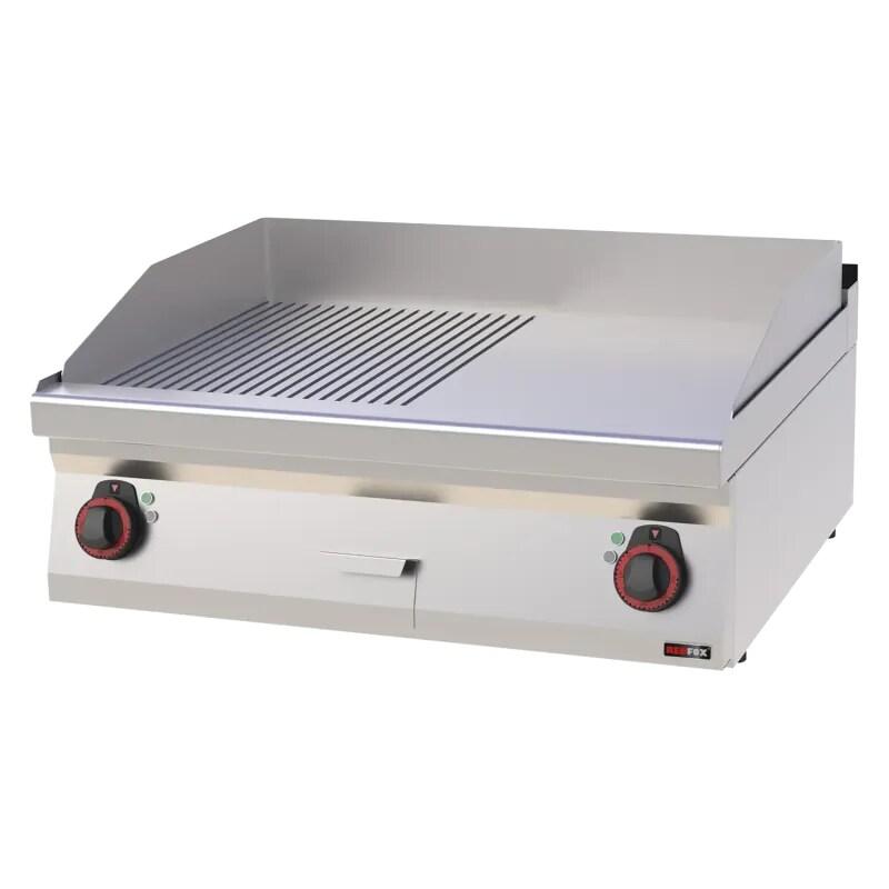 RM GASTRO Plaque de cuisson 80x51 électrique chromée combinée sans soubassement 400 V REDFOX - FTHRC 70/08 E - REDFOX - 0615402294195_0