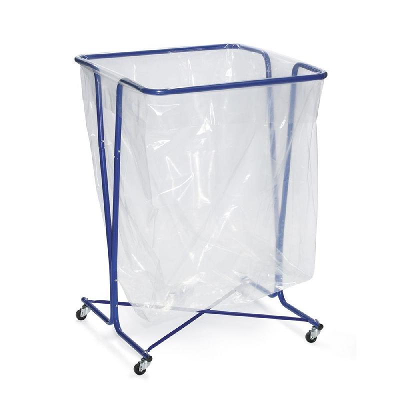 SUPPORT SAC POUBELLE A ROULETTES 600L - BLEU
