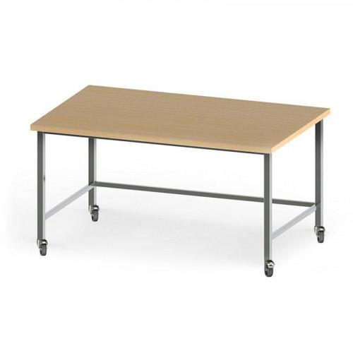 TABLE DE BOULANGERIE AVEC DESSUS EN HÊTRE SUR ROULETTES 1600 X 800 MM