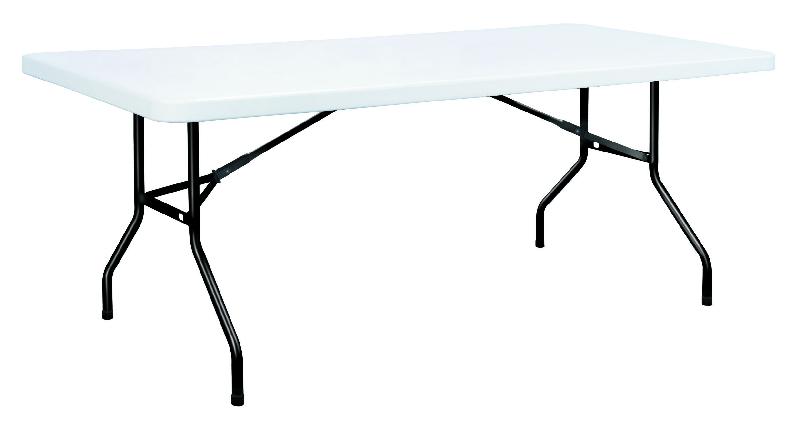 Table pliante et empilable en polypropylène - 200x90 cm - Plateau 50 mm - Ultra légère et robuste_0