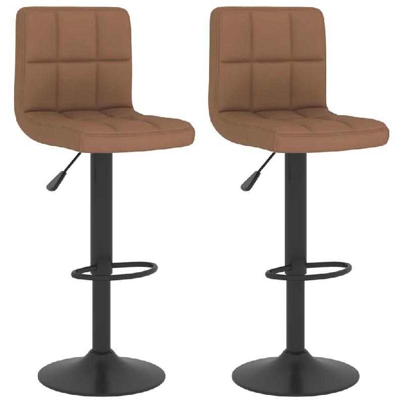 Tabourets de bar lot de 2 marron tissu Modèle Aero Riviera - 334285_0