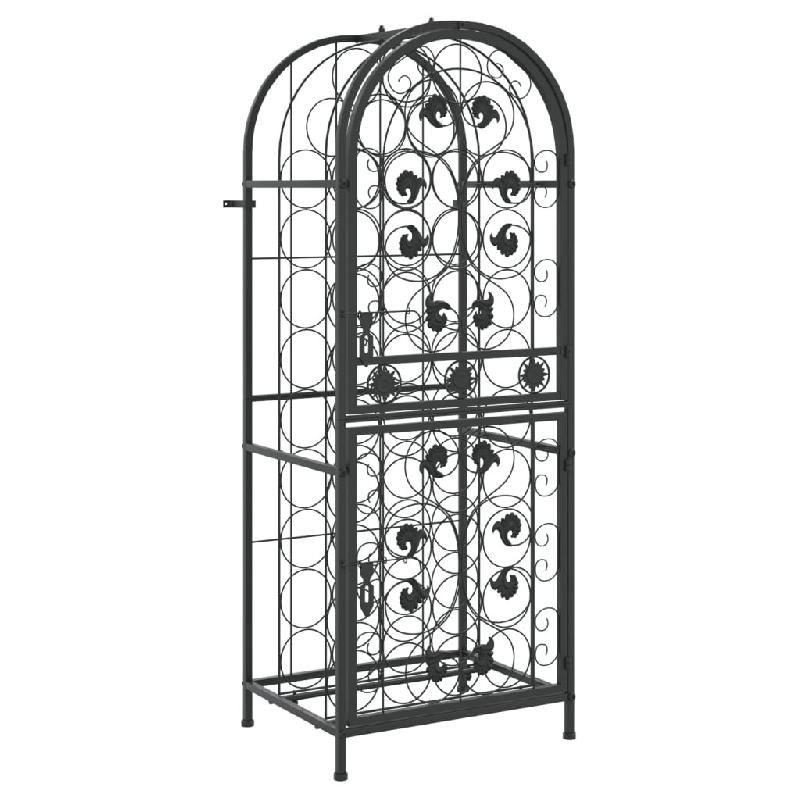 VidaXL Casier à vin pour 41 bouteilles en fer forgé noir 45x36x120 cm - 358370_0