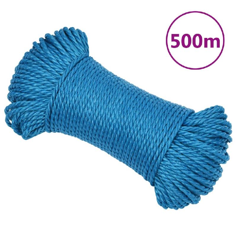 Vidaxl corde de travail bleu 3 mm 500 m polypropylène 152961_0