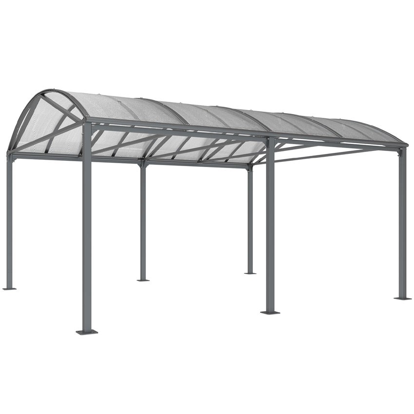 Abri vélo ouvert koloss / structure en acier / toiture en polycarbonate_0