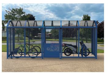 Abri vélos et cyclomoteur voûte sécurisé XL - Structure en acier galvanisé - Toiture polycarbonate anti-UV_1