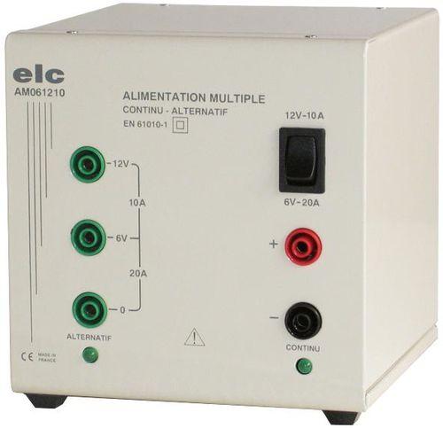 Alimentation dc et ac multiple, linéaire et stabilisée, 1 voie dc, 2 voies ac, 120w, - ELCAM061210_0