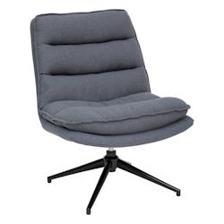 Atmosphera Fauteuil pivotant en Tissu Gris et pied en Acier - gris 3560233561596_0