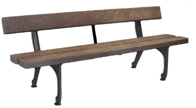 Banc Lille en recyclé - Fonte et plastique recyclé - 2000 mm_0
