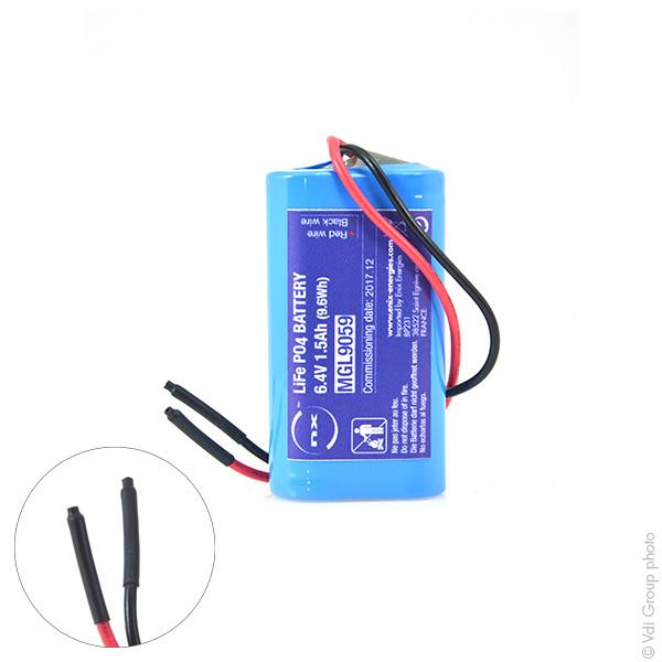 BATTERIE LITHIUM FER PHOSPHATE 2S1P IFR18650 + PCM (9.6WH) 6.4V 1.5AH_0