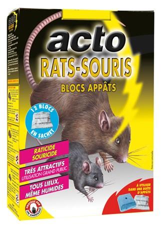 BLOC APPÂT RATS ET SOURIS ACTO 20 G