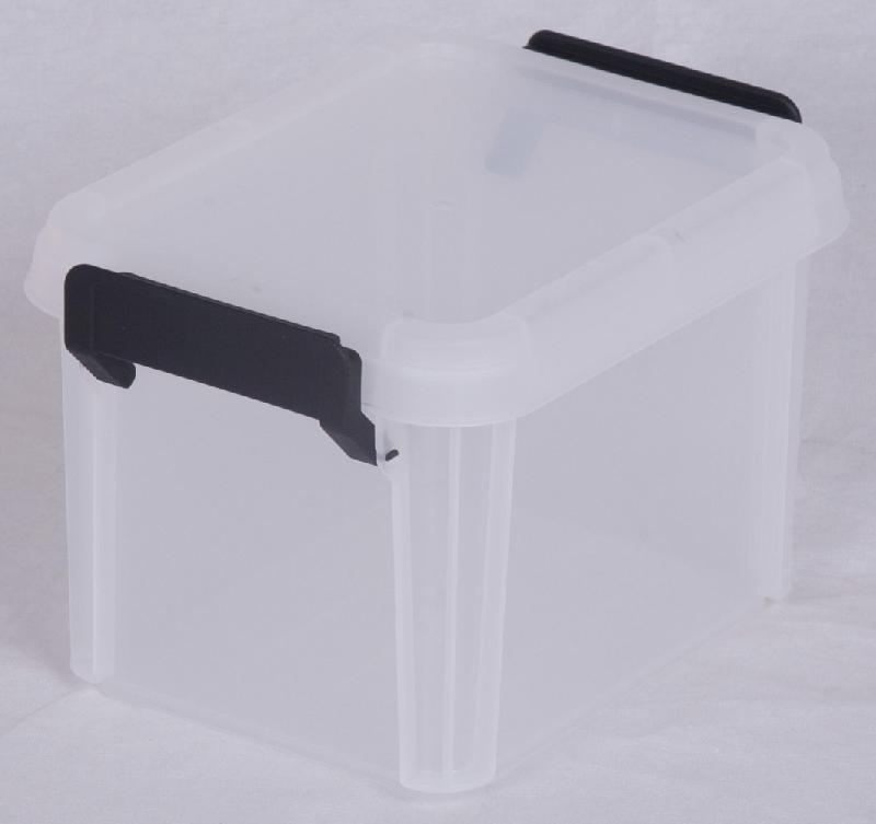 Boîte en plastique Iris - Transparent - Dimensions l.17 x P.22.4 x H.14.5 cm - Superposable et rigide_0