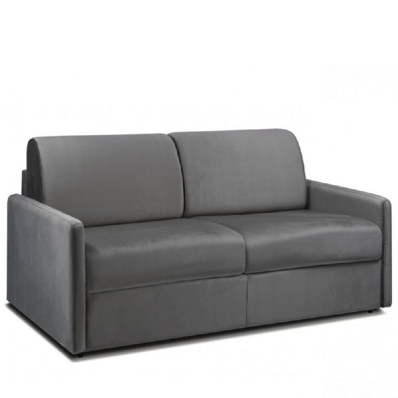Canapé convertible express Velvet - 140 cm - Matelas 16 cm - Velours gris - Fabrication artisanale italienne_0