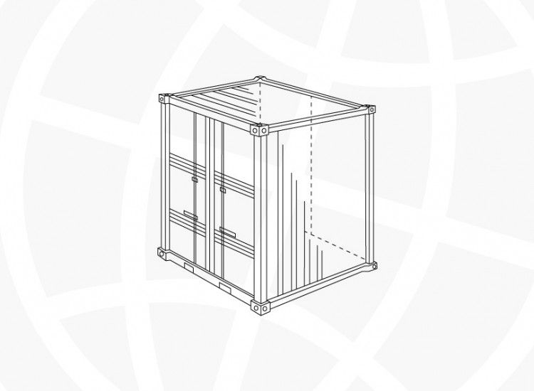 Containers de stockage - Volume 9,95 m3 - Dimensions extérieures et intérieures précisées_0