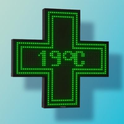 Croix de pharmacie Smart 90 - simple face - monochrome - 900x900mm - LED verte - animations préprogrammées_0