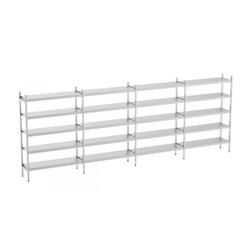 Distform Rayonnage en Acier Inoxydable Linéaires 6050 à 6550 mm 5 Niv P400 Acier inoxydable 6550x400x400x1800mm - 651637072436_0
