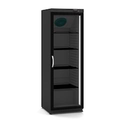 DOCRILUC Armoire d'exposition - Température positive 0°/+7°C - 390L - 1 porte vitrée double vitrage - 4 étagères réglables - Extérieur acier galvanisé noir - DEC-620-NN_0