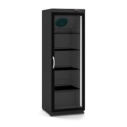 DOCRILUC Armoire D Exposition - 620X640X1880 - 1P. Vitree - 4 Etageres - Capacite 390L - 236W - Int Abs/Ext Tole Plastifiee Couleur Noire DEC-620-NN -_0