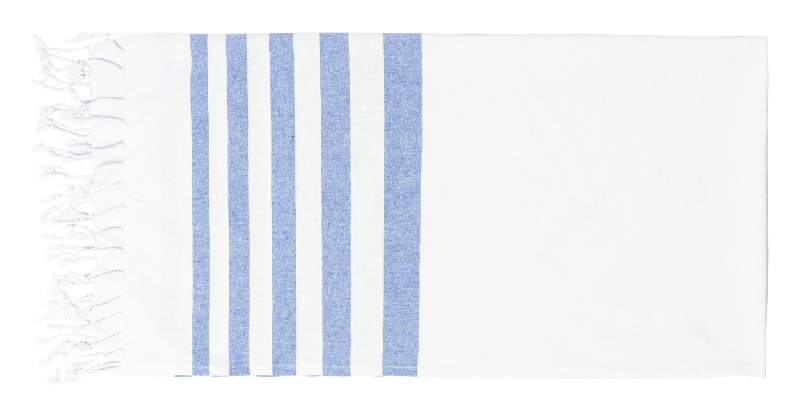 Drap de bain paréo bicolore - 100% coton - 180 g/m² - Couleur bleu foncé - Poids 260 gr_0