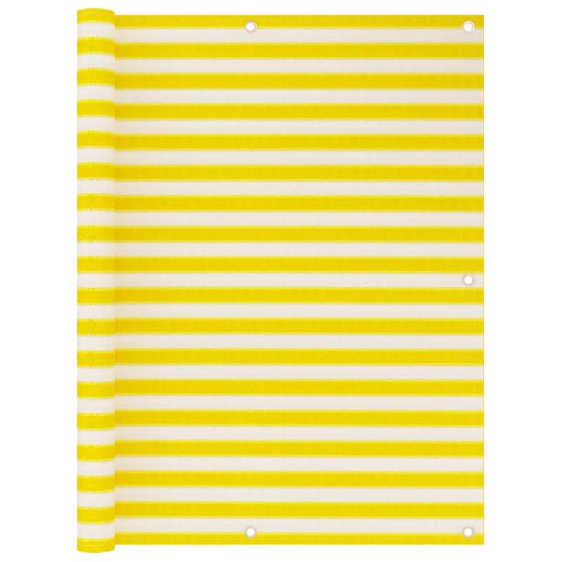 ÉCRAN DE BALCON BRISE PARE VUE PROTECTION CONFIDENTIALITÉ 120 X 600 CM PEHD JAUNE ET BLANC 02_0010210_0