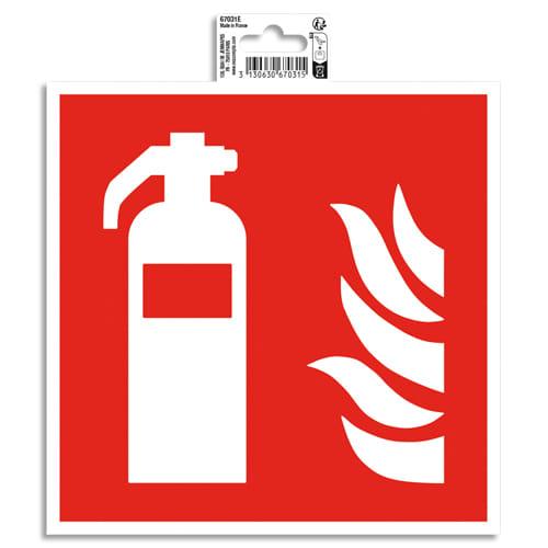 Exacompta panneau pvc adhésif antidérapant extincteur 20x20 cm 67031e_0