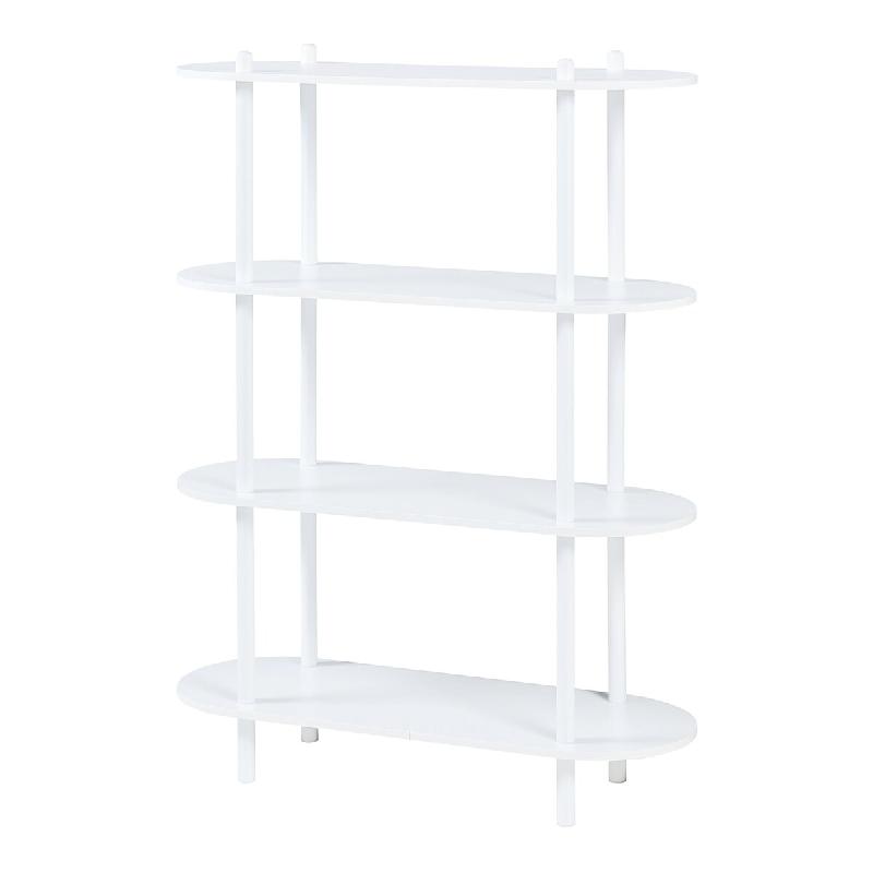 Helloshop26 - Étagère design intemporel salon chambre meuble de rangement autoportante diamètre à 4 niveaux blanc 03_0011163 - 3000225602529_0