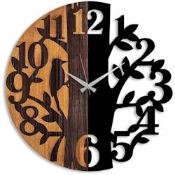 Horloge en bois et métal Clock Arbre Hanah Home - marron 8683743421350_0